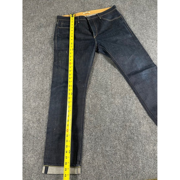 Levis Jeans Mens 34x32 Selvedged Dark Wash Slim Fit Denim Zip Fly Made in USA - Picture 10 of 16